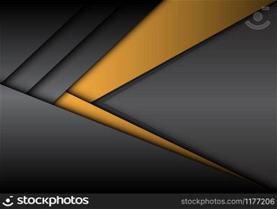 Abstract yellow grey metallic arrow direction with blank space design modern futuristic background vector illustration.