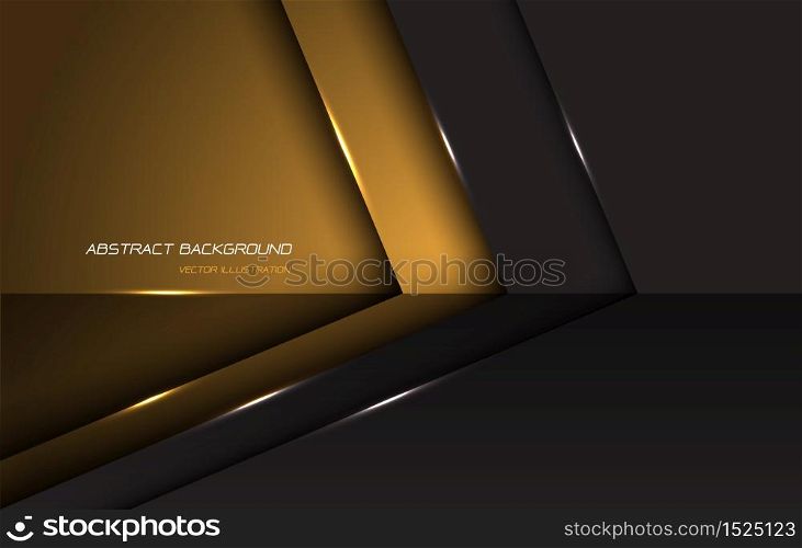 Abstract yellow grey metallic glossy arrow direction with blank space and text design modern futuristic background vector illustration.