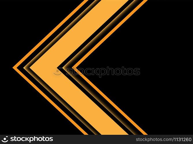 Abstract yellow light arrow direction on black blank space design modern futuristic technology background vector illustration.