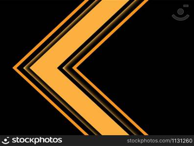Abstract yellow light arrow direction on black blank space design modern futuristic technology background vector illustration.