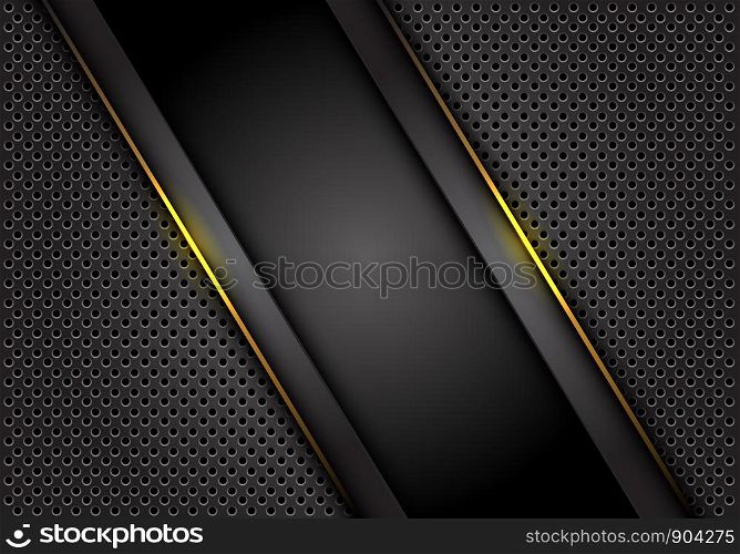 Abstract yellow light line dark grey on circle mesh design modern technology futuristic background vector illustration.