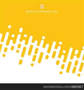 Abstract yellow mustard rounded lines diagonal halftone transition. Vector background Illustration