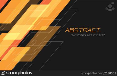 Abstract yellow orange geometric overlap on grey with blank space design modern futuristic technology background vector
