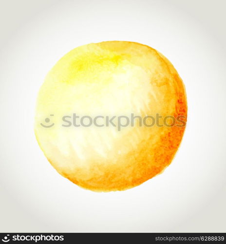 Abstract yellow round watercolor vector background for design