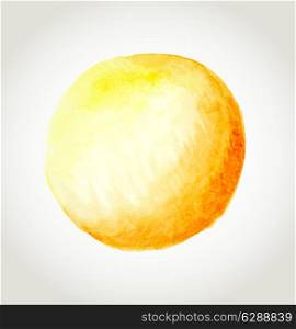 Abstract yellow round watercolor vector background for design