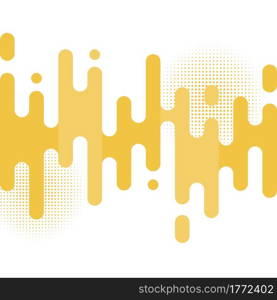 Abstract yellow rounded lines transition pattern with halftone on white background. Vector illustration