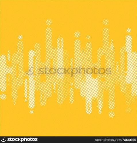 Abstract yellow rounded shapes lines transition background with copy space. Element halftone style. Vector illustration