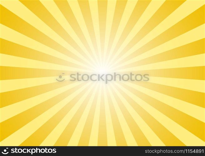 Abstract yellow sun rays background. Vector illustration