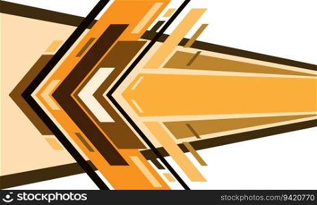 Abstract yellow tone arrow geometric direction design modern futuristic technology background vector