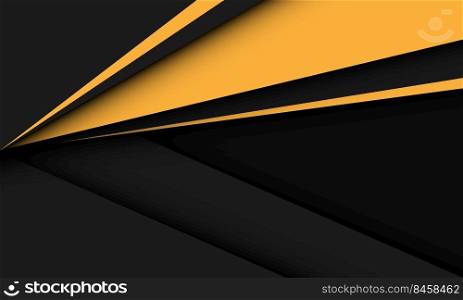 Abstract yellow triangle arrow direction dynamic on grey black shadow design modern futuristic background vector illustration.