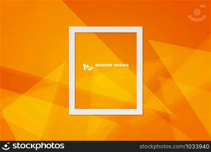 Abstract yellow triangle of geometric design technology template background. Decorate for poster, headline, artwork, report, print, presentation. illustration vector eps10