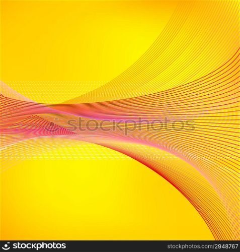 Abstract yellow vector background with red blended lines