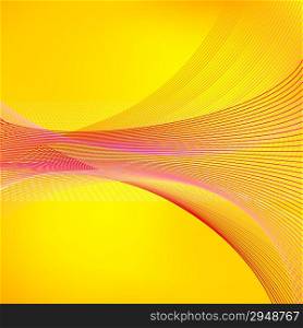 Abstract yellow vector background with red blended lines