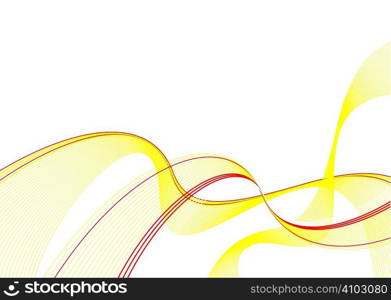 Abstract yellow wave background with highlight red stripe