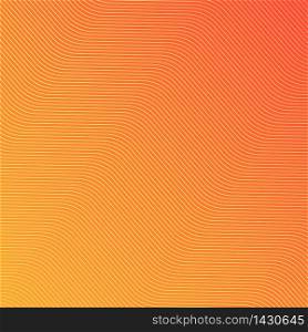 Abstract yellow wave lines pattern on orange background and texture. Vector illustration