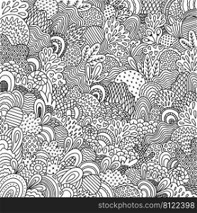 Abstract zen doodle coloring page coloring book vector illustration