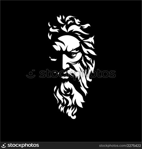 abstract Zeus Face Black and white Art, abstract zeus, sky and thunder god