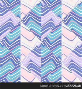 Abstract zigzag waves mosaic seamless pattern. Hand drawn linear tile endless wallpaper. Vintage line ornament. Design for fabric, textile print, wrapping paper, cover. Vector illustration. Abstract zigzag waves mosaic seamless pattern. Hand drawn linear tile endless wallpaper. Vintage line ornament.