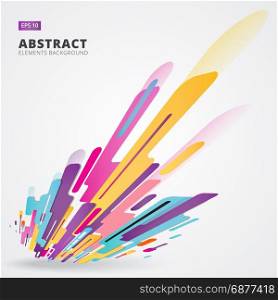 Abstraction modern style composition made of various rounded shapes in colorful. Perspective elements design, Vector illustration.