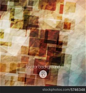 Abstraction retro grunge vector background. Square shapes. Abstraction retro grunge vector background