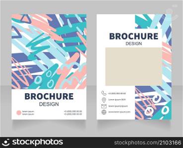 Abstractionism artworks auction blank brochure design. Template set with copy space for text. Premade corporate reports collection. Editable 2 paper pages. Source Sans, Myriad Pro, Arial fonts used. Abstractionism artworks auction blank brochure design