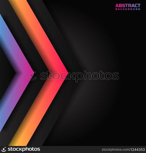 Abstracttriangle geometric overlap layer on black background. Vector illustration