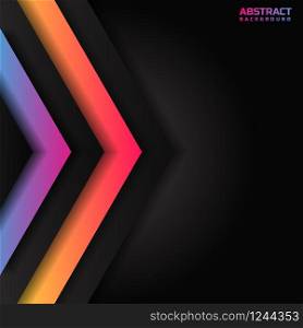 Abstracttriangle geometric overlap layer on black background. Vector illustration