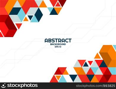 Abstrat geometric background modern shape design colorful style with line digital. vector illustration