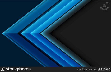 Abtract blue tone arrow direction geometric overlap on grey blank space design modern futuristic background vector 