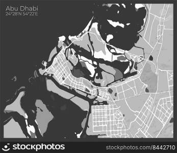 Abu Dhabi - abstract monochrome design for interior posters, wallpaper, wall art, or other printing products. Vector illustration.. Abu Dhabi - abstract monochrome design for interior posters, wallpaper, wall art, or other printing products. Vector illustration