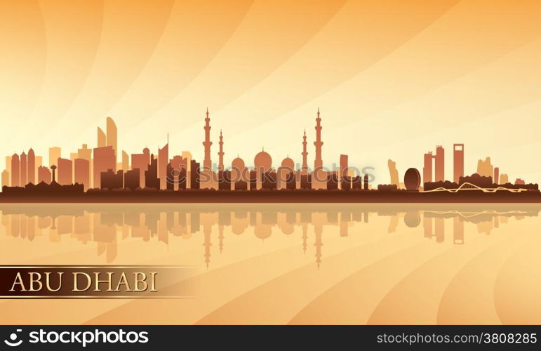 Abu Dhabi city skyline silhouette background, vector illustration&#xA;