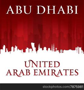Abu Dhabi UAE city skyline silhouette. Vector illustration