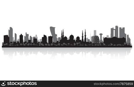 Abu Dhabi UAE city skyline vector silhouette illustration