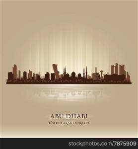 Abu Dhabi UAE city skyline vector silhouette illustration