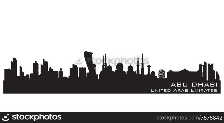 Abu Dhabi UAE skyline Detailed vector silhouette