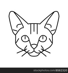 abyssinian cat cute pet line icon vector. abyssinian cat cute pet sign. isolated contour symbol black illustration. abyssinian cat cute pet line icon vector illustration