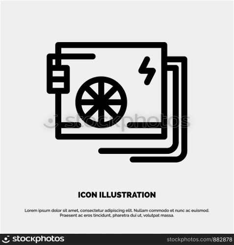 Ac, Computer, Part, Power, Supply Line Icon Vector