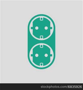 AC splitter icon. Gray background with green. Vector illustration.