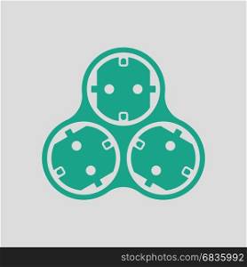 AC splitter icon. Gray background with green. Vector illustration.