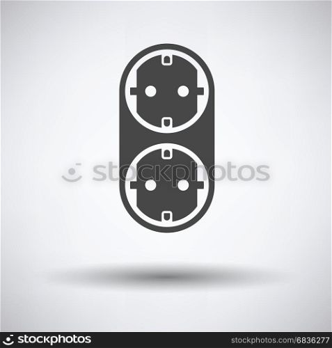 AC splitter icon on gray background, round shadow. Vector illustration.