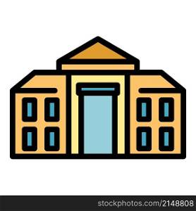 Academic campus icon. Outline Academic campus vector icon color flat isolated. Academic campus icon color outline vector