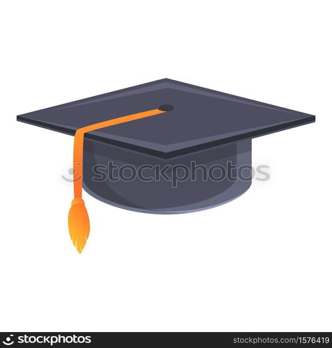 Academic graduation hat icon. Cartoon of academic graduation hat vector icon for web design isolated on white background. Academic graduation hat icon, cartoon style