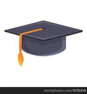 Academic graduation hat icon. Cartoon of academic graduation hat vector icon for web design isolated on white background. Academic graduation hat icon, cartoon style