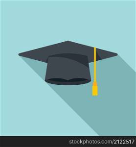 Academic graduation hat icon flat vector. School cap. College diploma. Academic graduation hat icon flat vector. School cap
