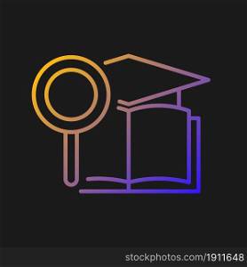 Academic research talent gradient vector icon for dark theme. Study and investigation. Cognitive skill. Thin line color symbol. Modern style pictogram. Vector isolated outline drawing. Academic research talent gradient vector icon for dark theme