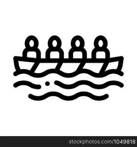 Academic Rowing Canoeing Icon Vector Thin Line. Contour Illustration. Academic Rowing Canoeing Icon Vector Illustration