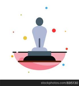 Academy, Award, Oscar, Statue, Trophy Abstract Flat Color Icon Template