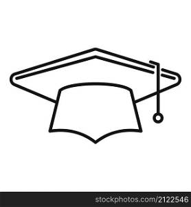 Academy graduation hat icon outline vector. School graduate. Degree cap. Academy graduation hat icon outline vector. School graduate