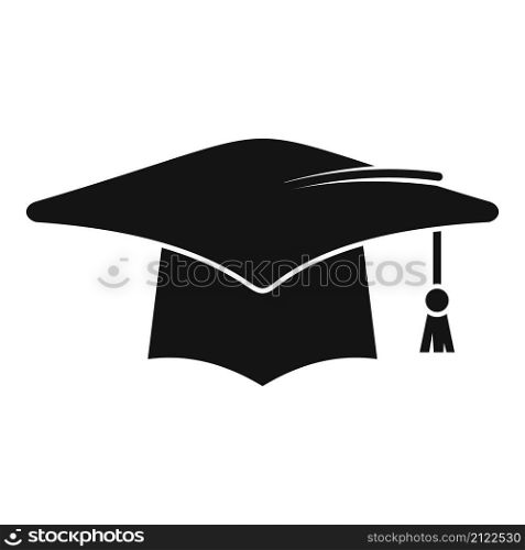 Academy graduation hat icon simple vector. School graduate. Degree cap. Academy graduation hat icon simple vector. School graduate