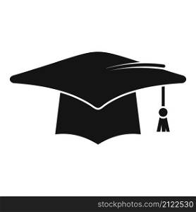 Academy graduation hat icon simple vector. School graduate. Degree cap. Academy graduation hat icon simple vector. School graduate